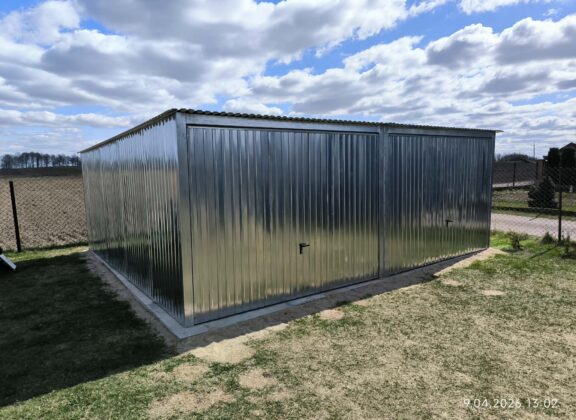 Garaż 6×5 dwie bramy podnoszone